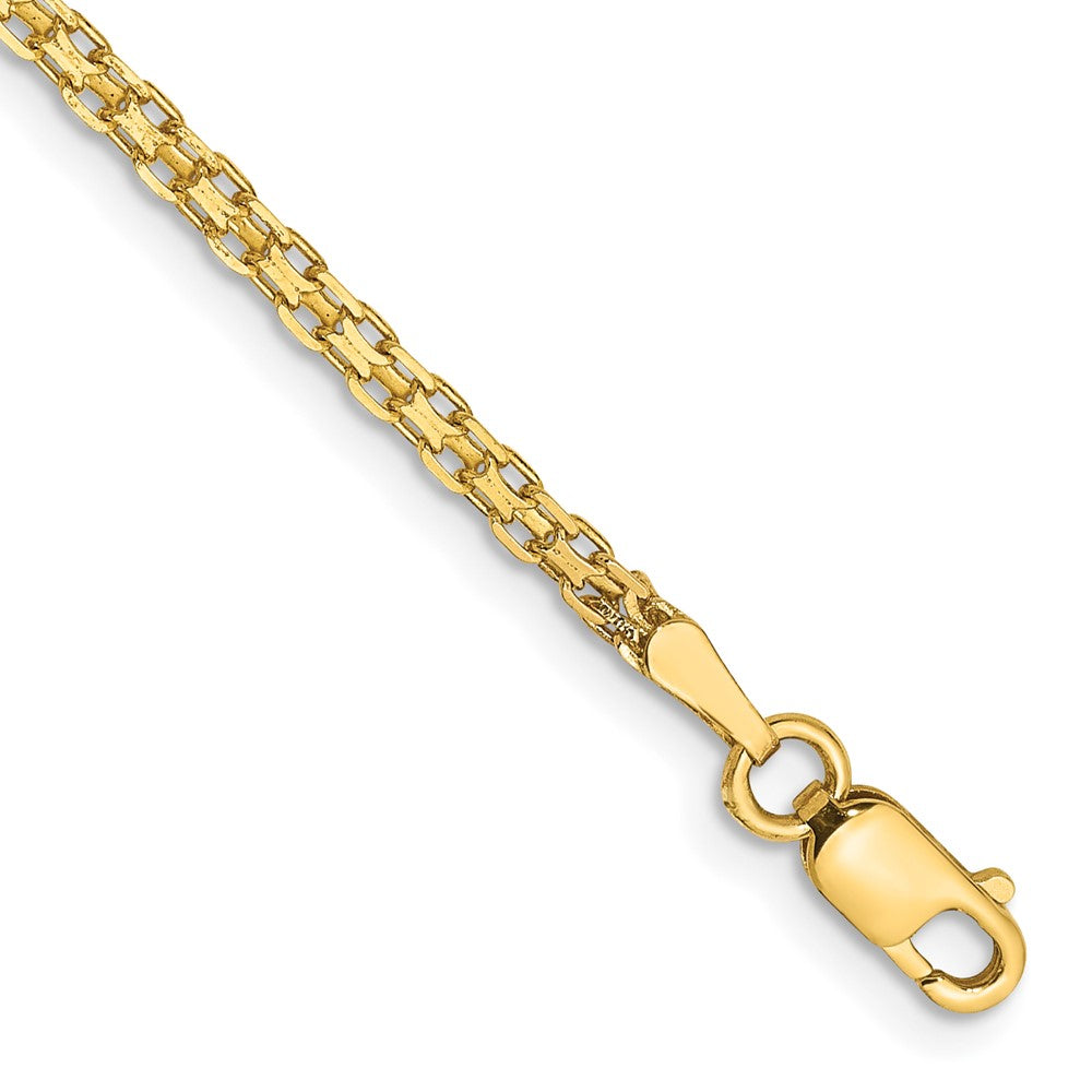 14K 9 inch 1.8mm Lightweight Flat Bismark with Lobster Clasp Anklet