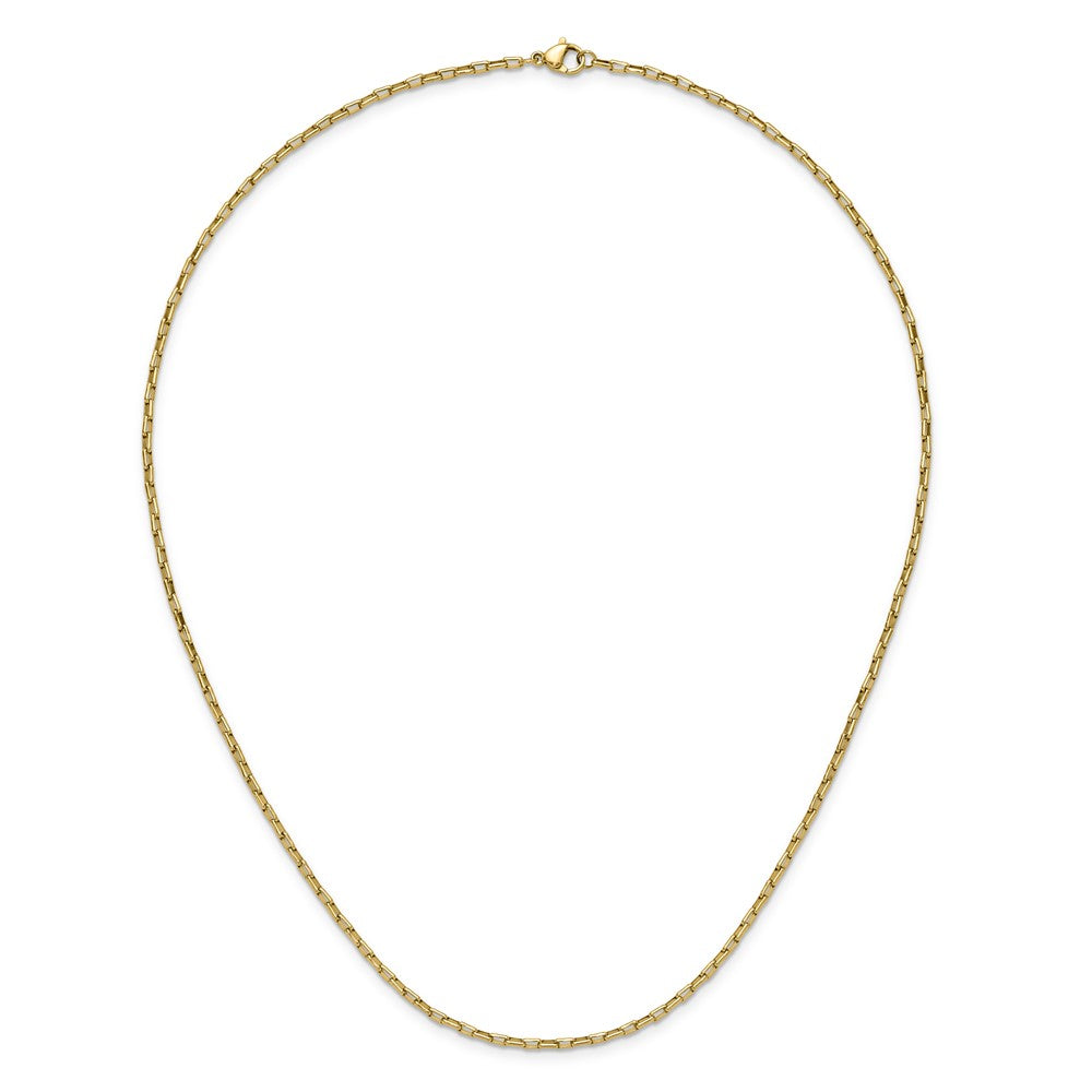Chisel Stainless Steel Polished Yellow IP-plated 2.2mm 20 inch Fancy Box/Paperclip Link Chain