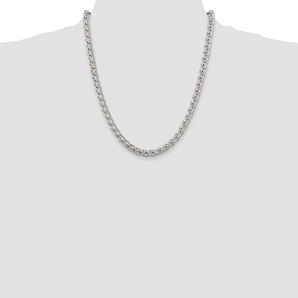 Sterling Silver 6mm Round Spiga Chain 22 Inches