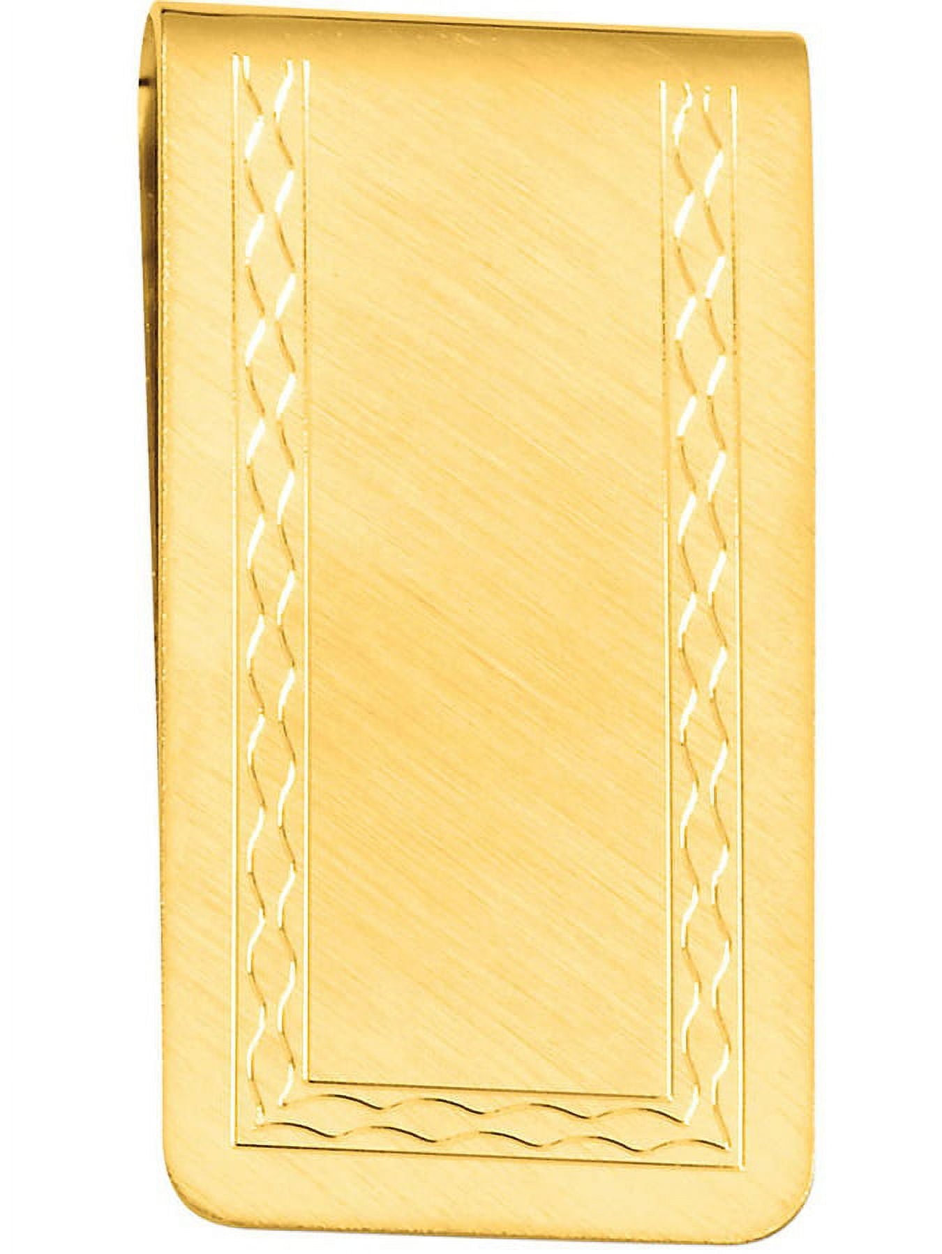 Primal Gold-plated Kelly Waters with Engraveable Area Florentine Money Clip
