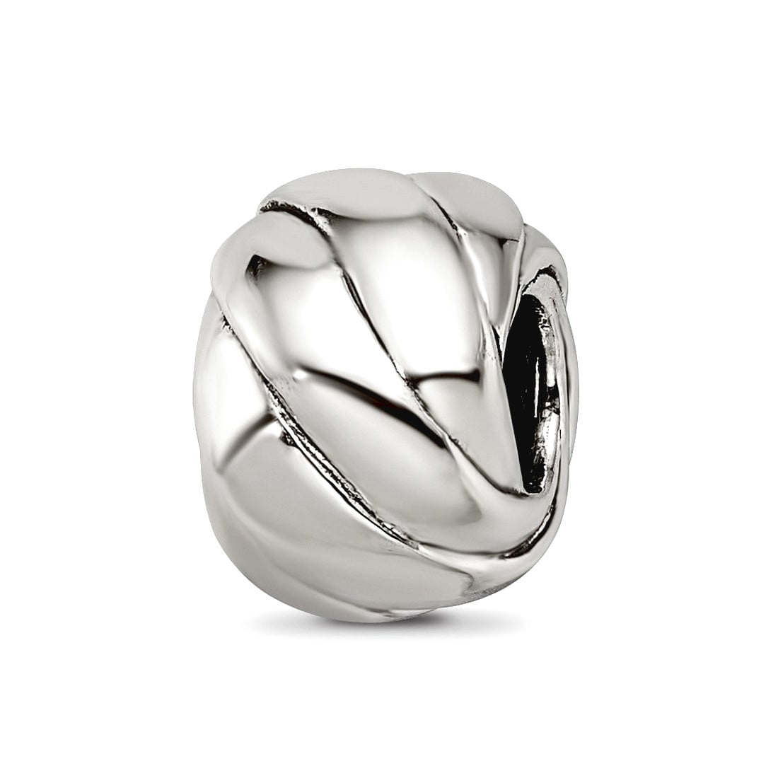 925 Sterling Silver Polished Artisan Oxidized Reflections Bali Bead Charm 10x7.27mm Wide Pendant Necklace for Women