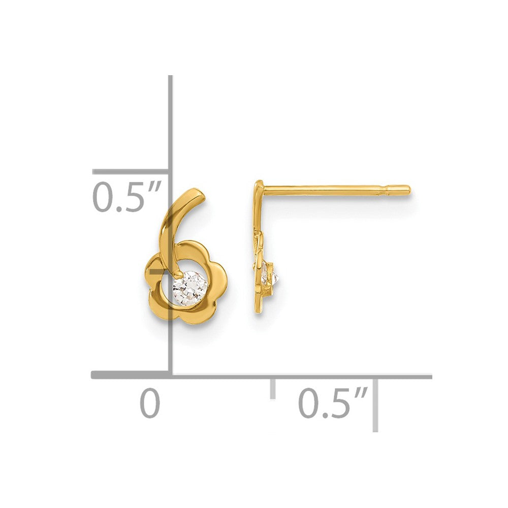 14k Madi K CZ Children's Flower Post Earrings