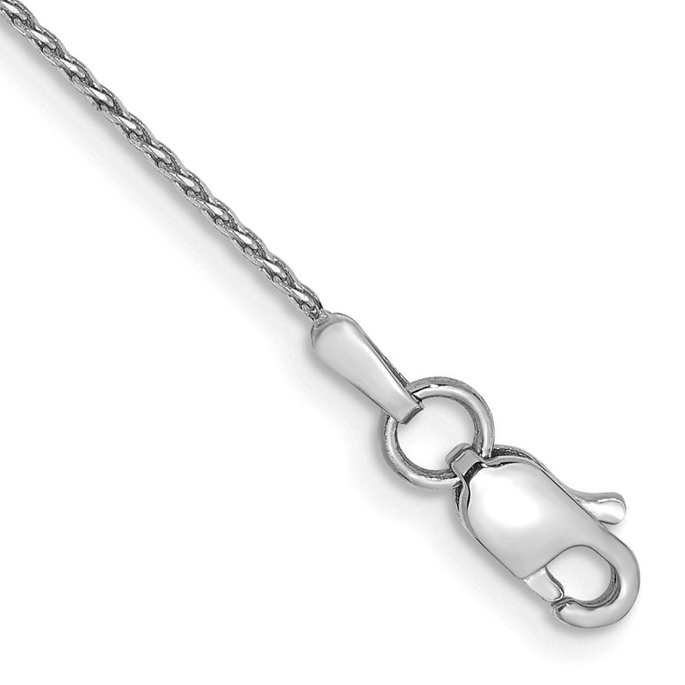 14K White Gold 7 inch .8mm Diamond-cut Parisian Wheat with Lobster Clasp Bracelet 7 inches