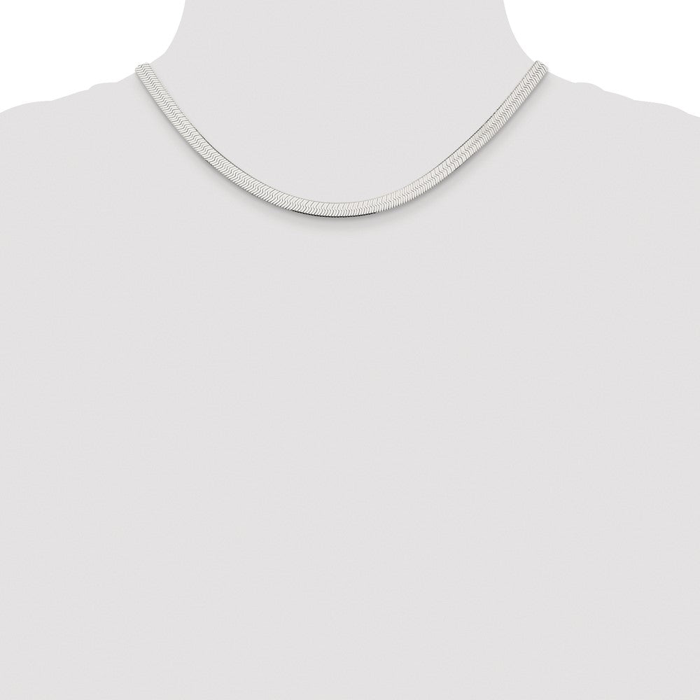 Sterling Silver Rhodium-plated 5.25mm Magic Herringbone Chain