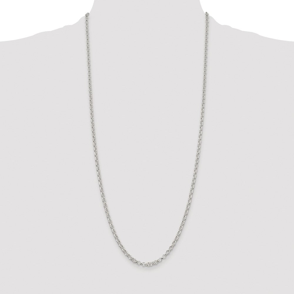 Sterling Silver Rhodium-plated 3.5mm Rolo Chain