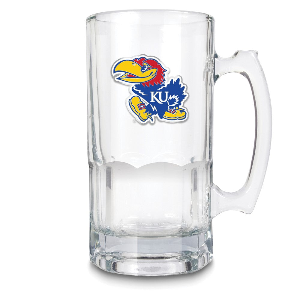 NCAA University of Kansas Glass 32 ounce Macho Mug