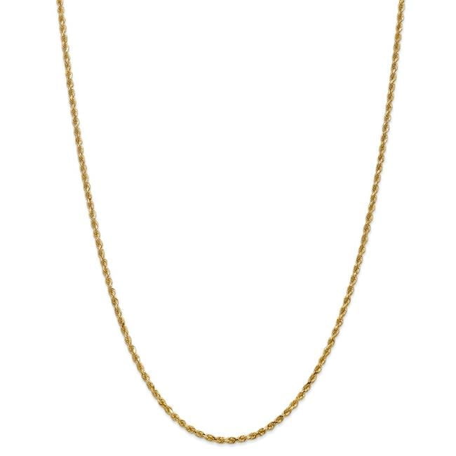 14K 24 inch 2.25mm Diamond-cut Rope with Lobster Clasp Chain