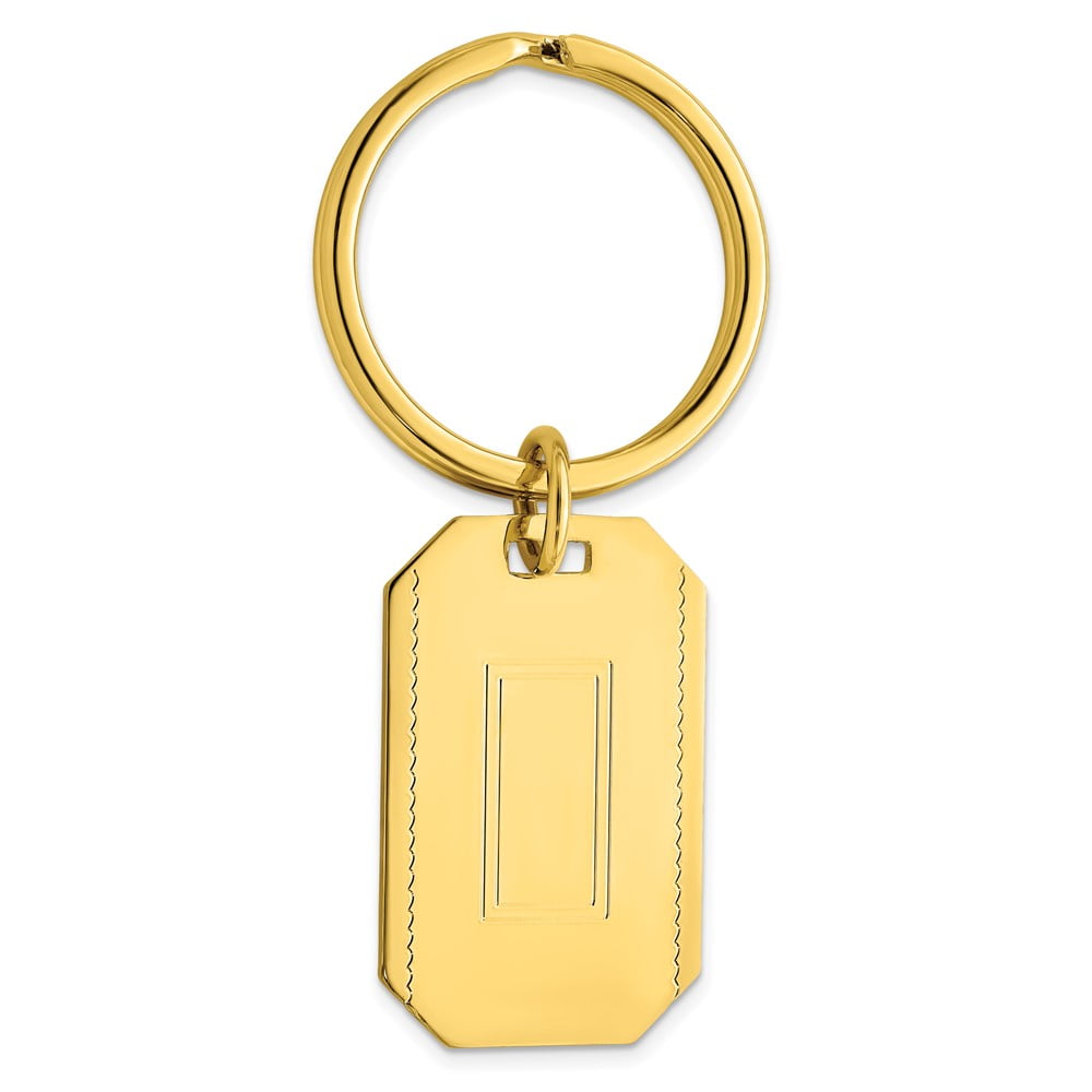 Gold-plated Kelly Waters with Engraveable Area Key Ring QGP3812