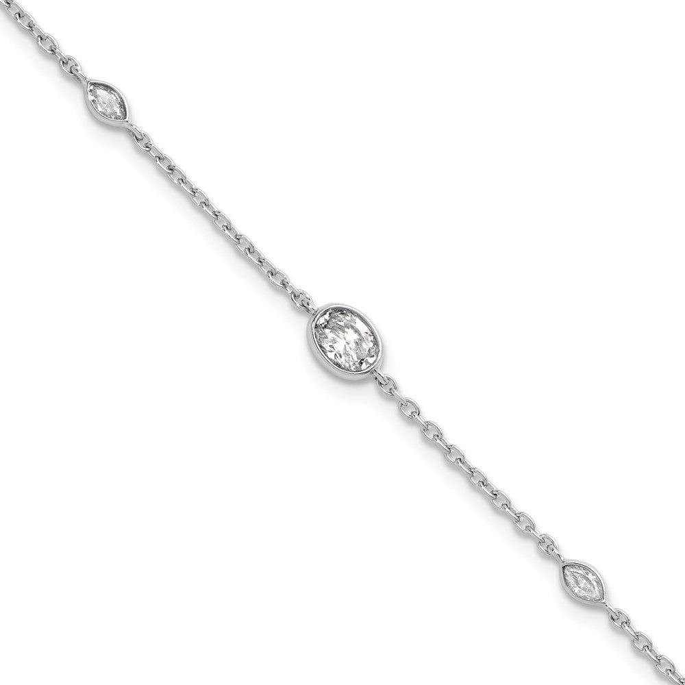 True Origin 14k White Gold 3/8 carat Lab Grown Diamond VS DEF 6.5 inch Bracelet with a 1 inch extension