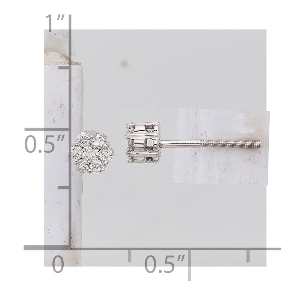 10k White Gold Diamond Cluster Post Earrings