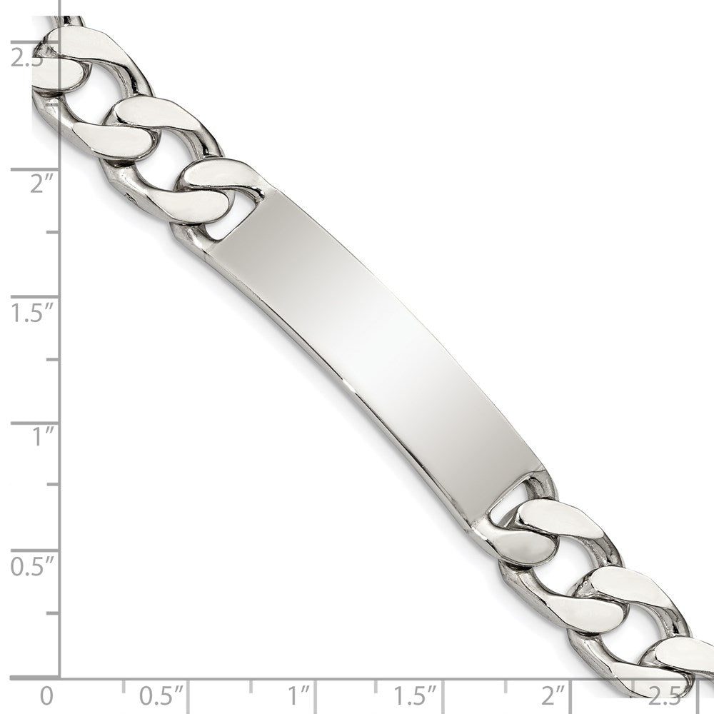 Sterling Silver 8.5inch Polished Engraveable Curb Link ID Bracelet 8.5 inches