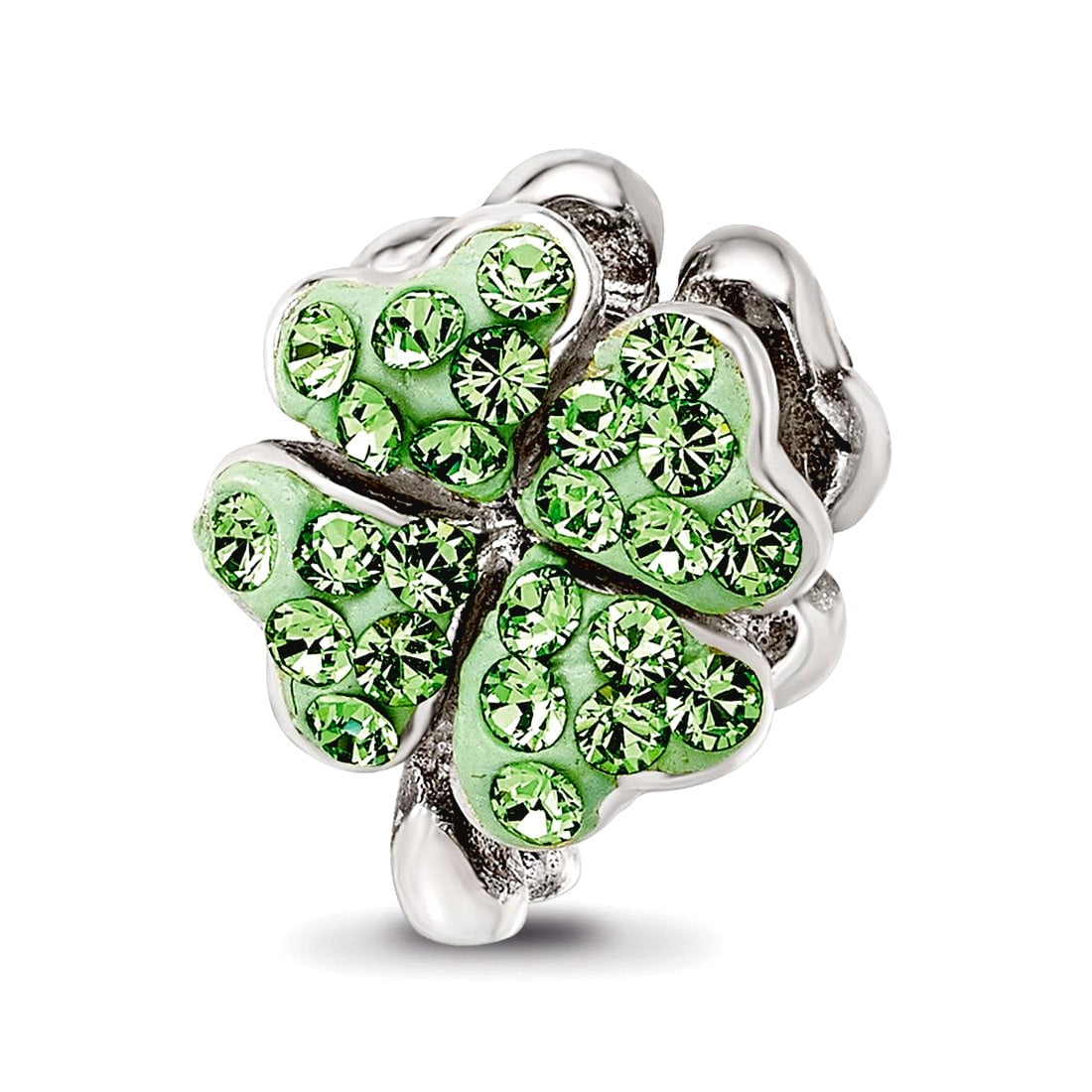 Sterling Silver Reflections Light Green Preciosa Crystal Clover Bead