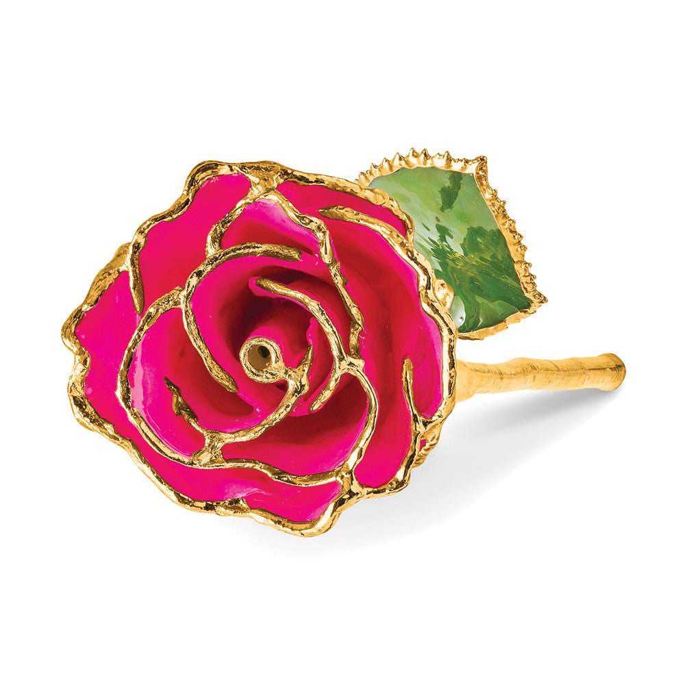 Lacquer Dipped Gold Trim October Birthstone Tourmaline Rose