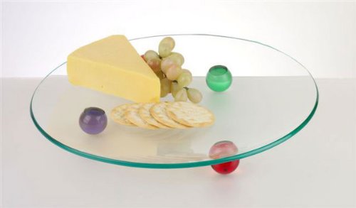 Badash Handcrafted Lead-free Glass Goldleaf Trimmed Oval Wavy Platter QGM23760