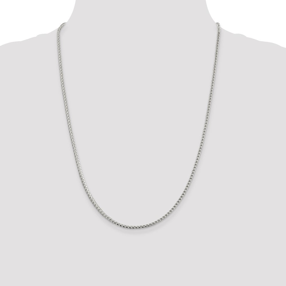 Sterling Silver 2.55mm D/C Square Franco Chain 24 Inches