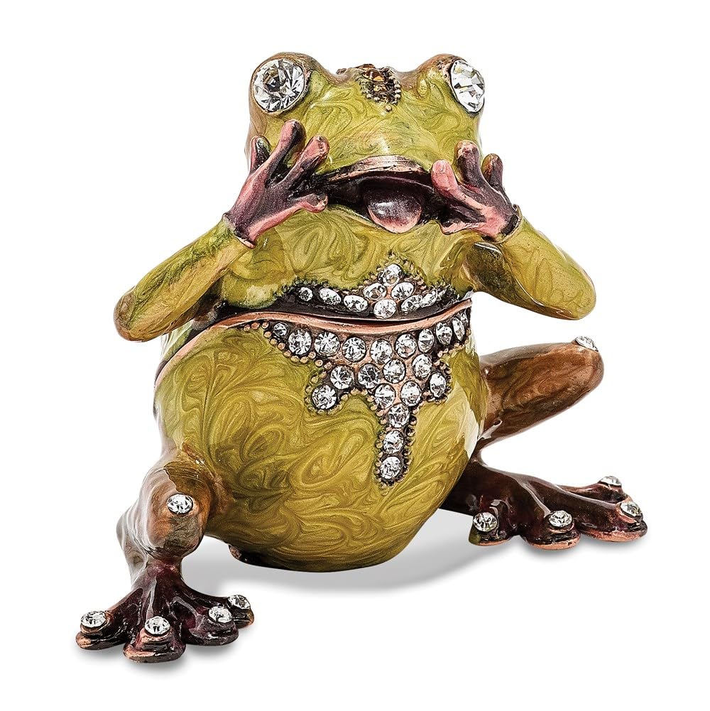 Pewter Enamel Oh My Frog Trinket Box