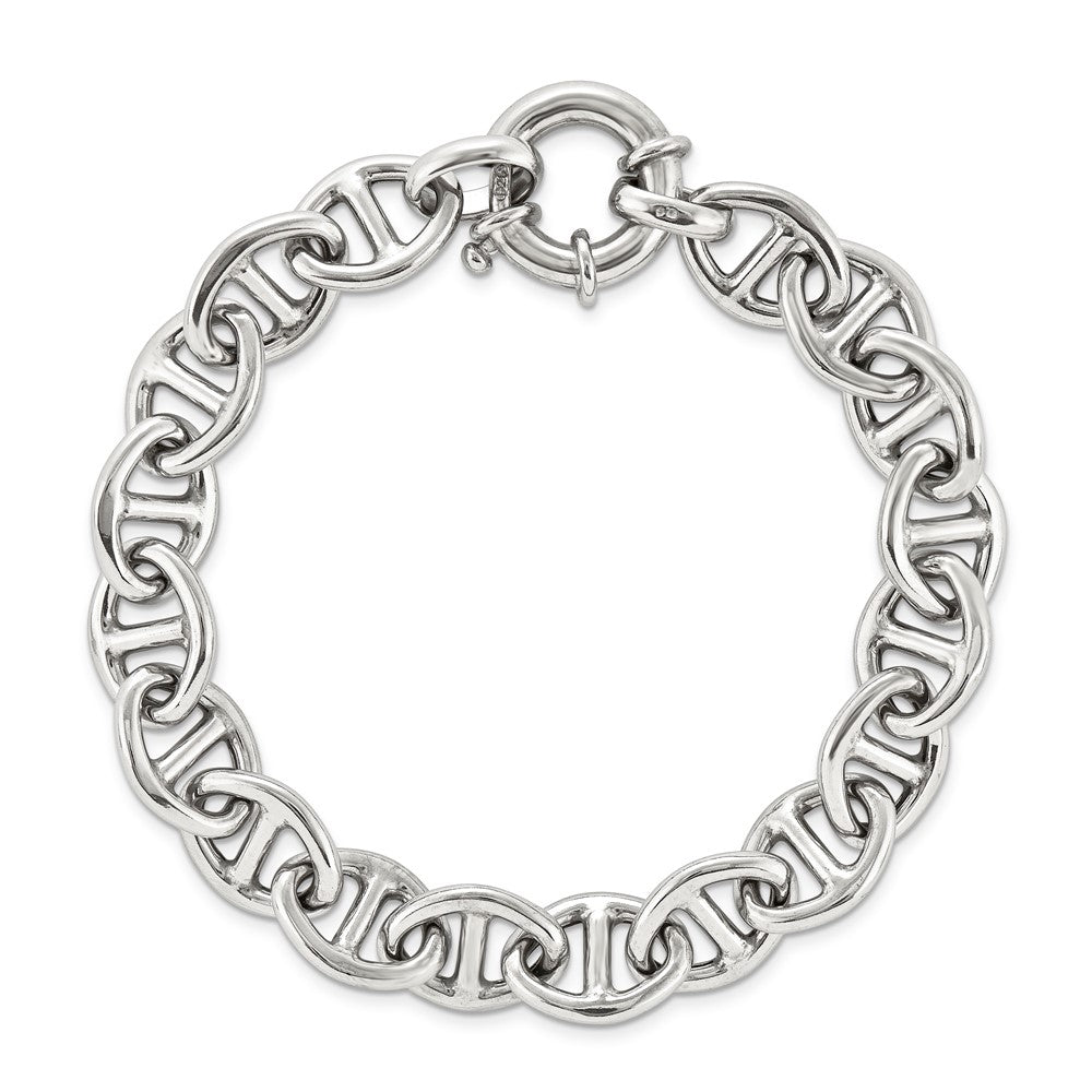 Sterling Silver Classic 7.5 link with spring lock-Rhodium