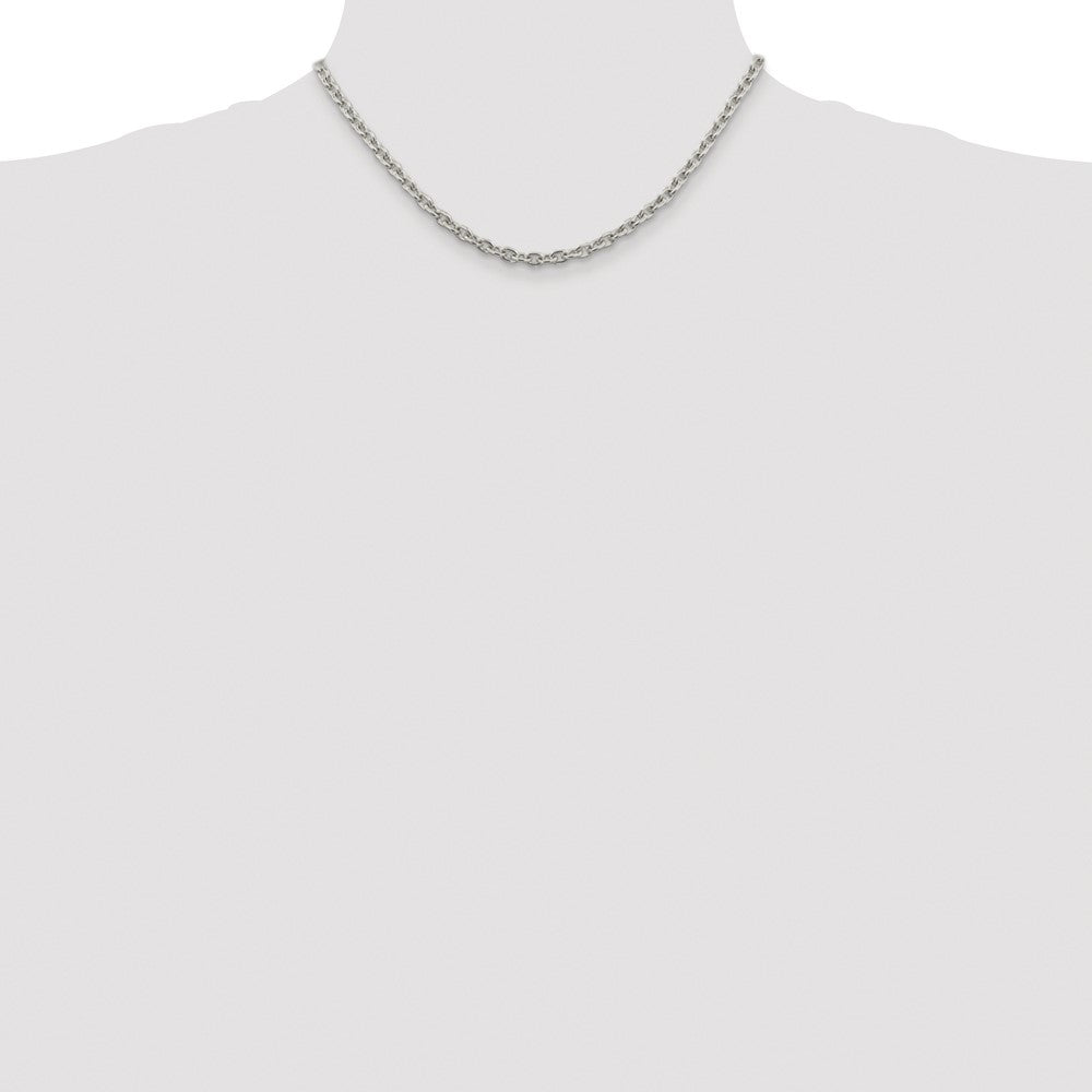 Sterling Silver Rhodium-plated 4.5mm Cable Chain