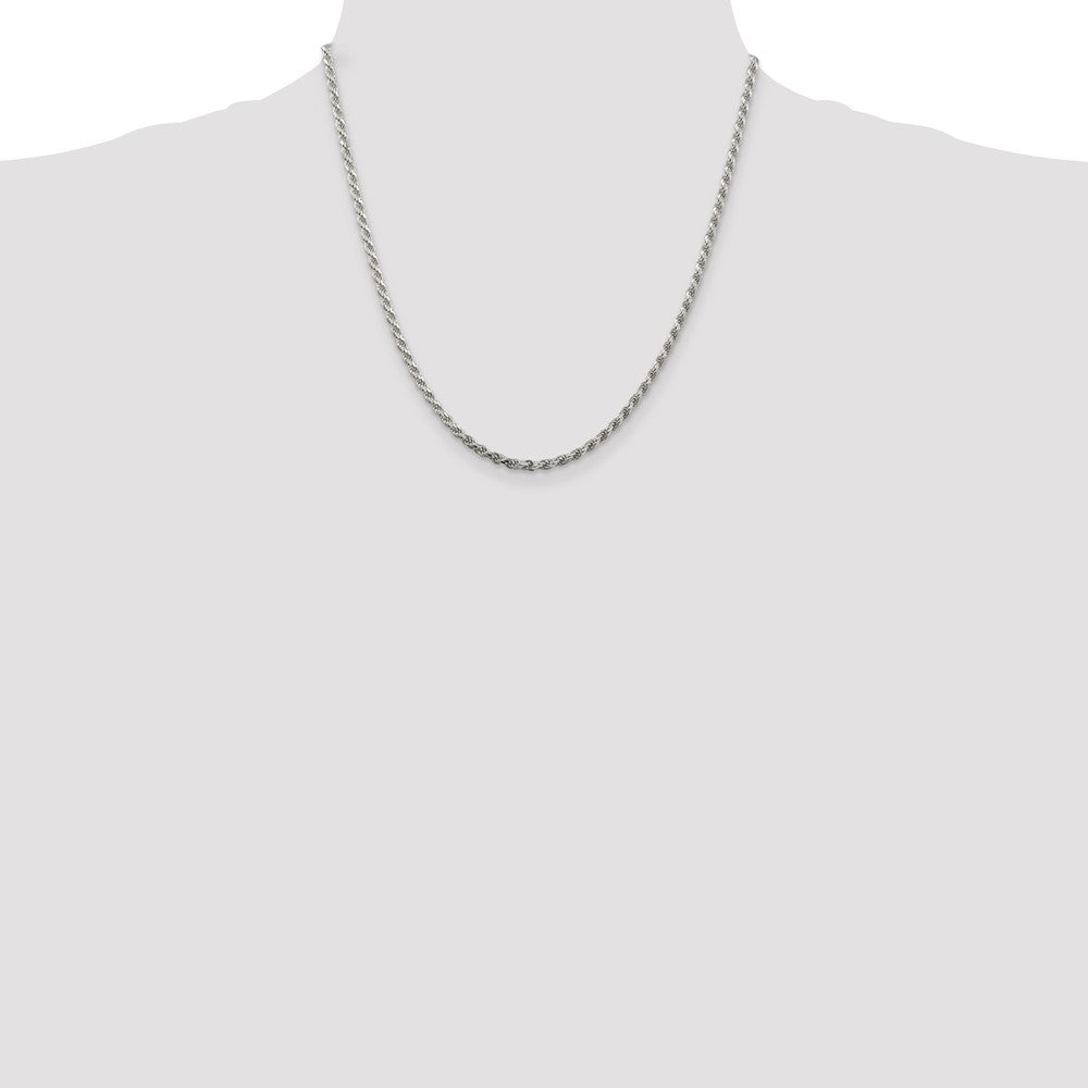 Sterling Silver 2.75mm Diamond-cut Rope Chain 20 Inches