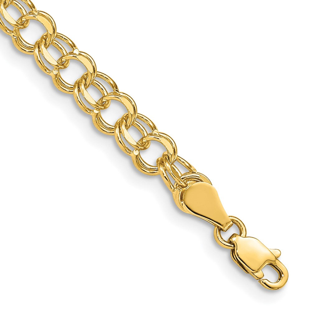 14k Double Link Charm Bracelet 7 inches