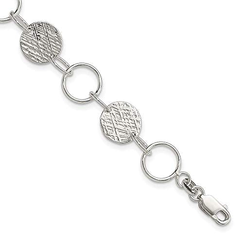 Sterling Silver Fancy Circle Bracelet 7.5 inches