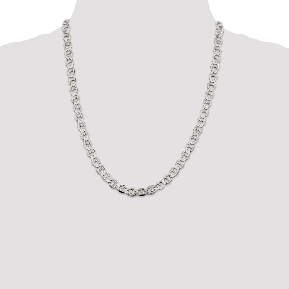Sterling Silver 7.1mm Flat Anchor Chain 22 Inches