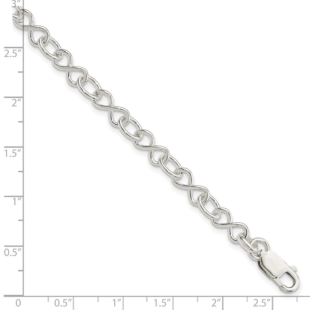 Sterling Silver Polished Fancy Link Bracelet 7.5 inches