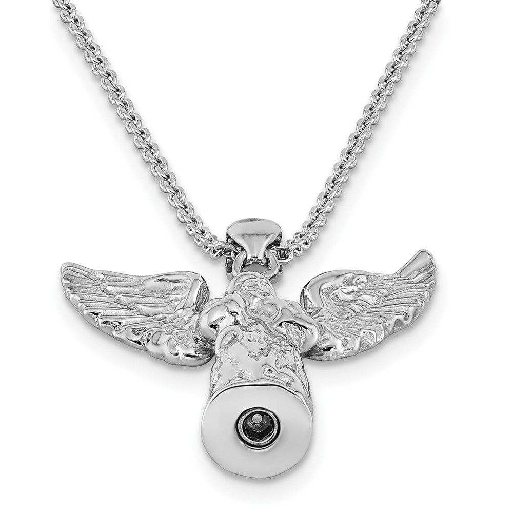 Sterling Silver Rhodium-plated Angel Ash Holder 18in Necklace 18 Inches