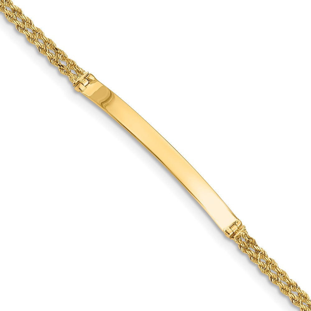 14k Two Strand Rope ID Bracelet 7 inches