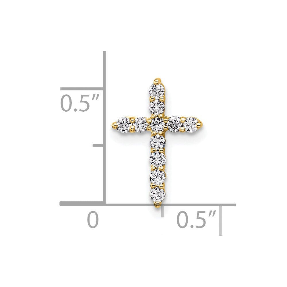 14k 1/4 carat Lab Grown Diamond VS/SI+ G+ Cross Chain Slide Pendant