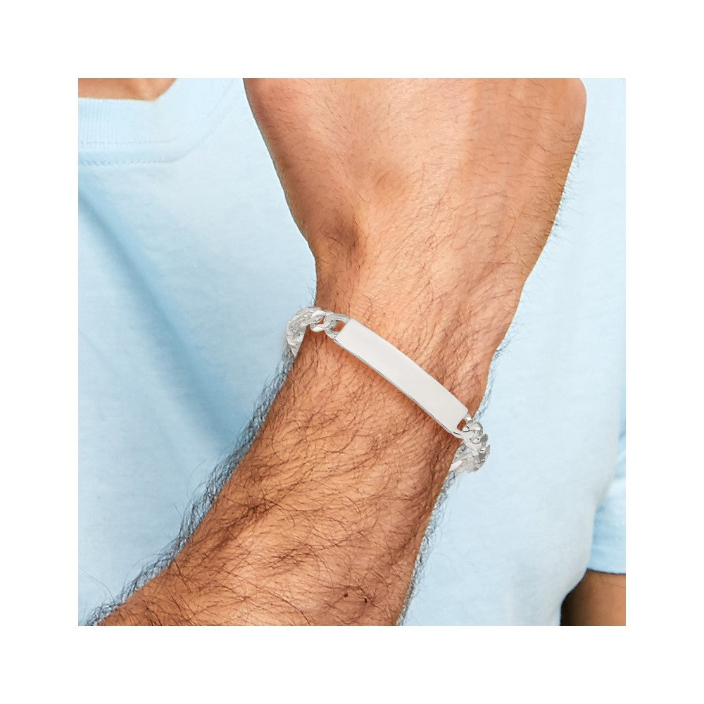 Sterling Silver Curb Link ID Bracelet 8.5 inches