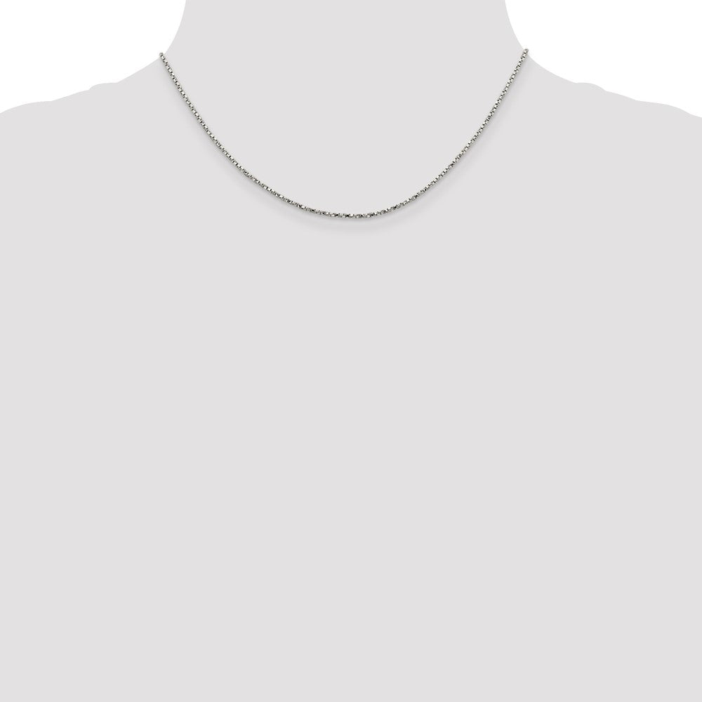 Sterling Silver 1.35mm Twisted Box Chain 16 Inches