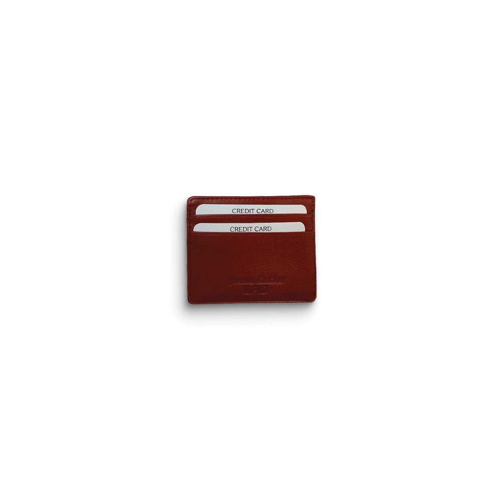 Burgundy Genuine Cowhide Leather RFID Blocking 6-Card Slim Wallet