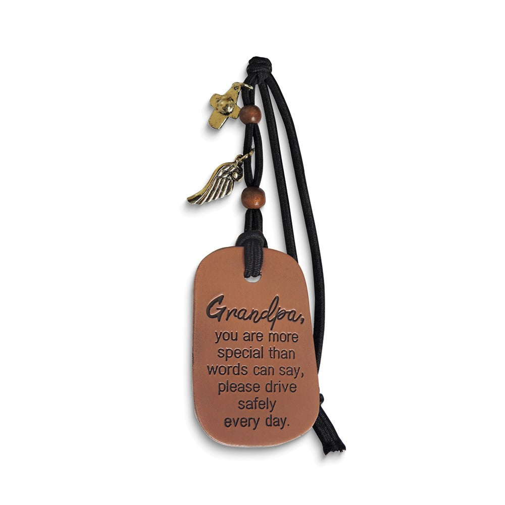 Grandpa You Are More Special Black Cord Car Charm