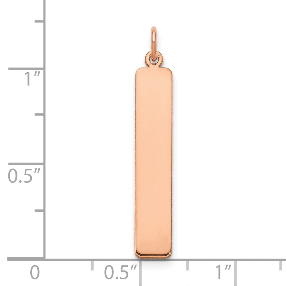 Sterling Silver/Rose-plated Large Blank Bar Charm