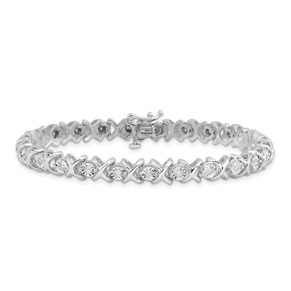 Sterling Silver Rhodium Plated Diamond Bracelet
