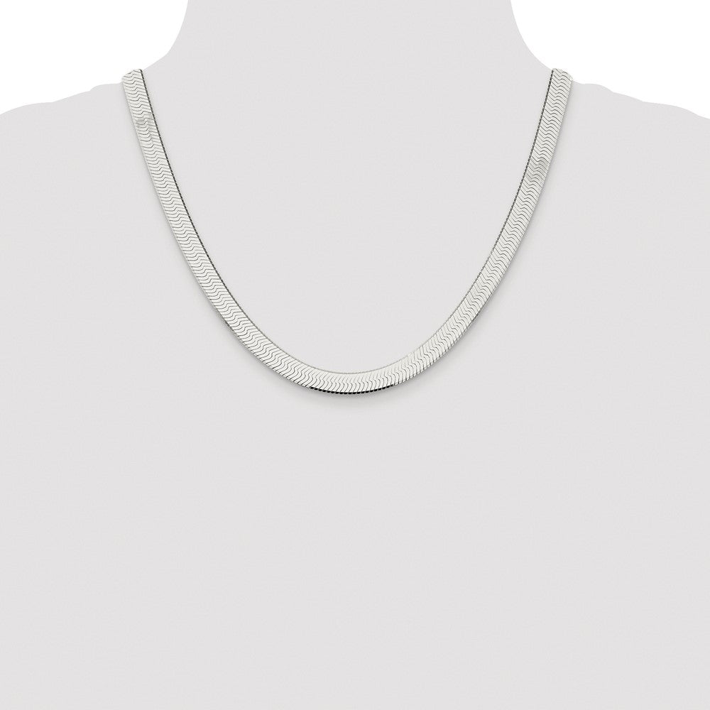Sterling Silver Rhodium-plated 8mm Magic Herringbone Chain