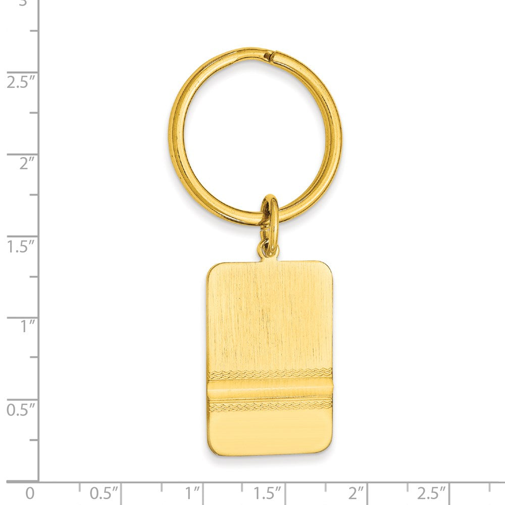 Gold-plated Kelly Waters Satin Key Ring with Polished End
