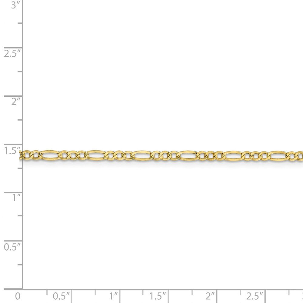 10k 2.5mm Semi-Solid Figaro Chain