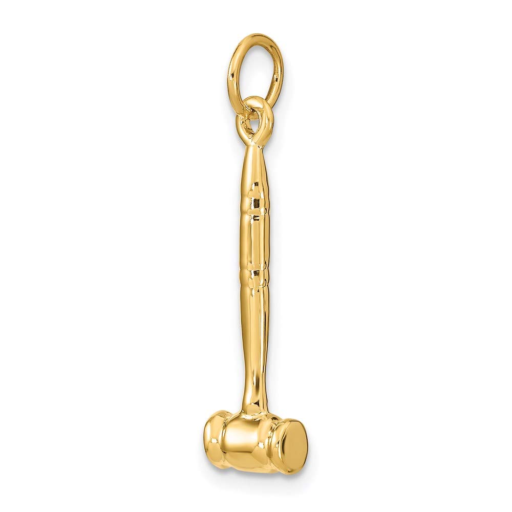 14k 3-D Gavel Charm Yellow Gold