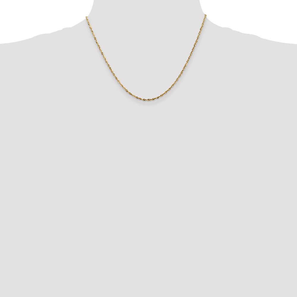 14K 18 inch 1.8mm Ultra Diamond-cut Rope with Lobster Clasp Chain