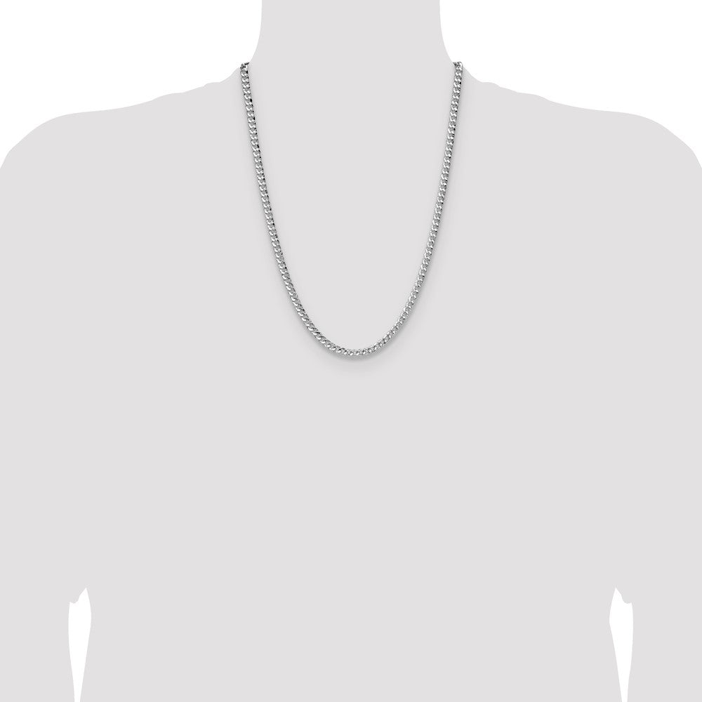 Sterling Silver 4.75mm Hammered Curb Chain