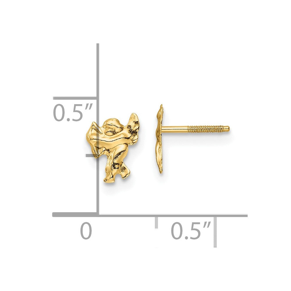 14K Madi K Polished Cupid Threaded Post Earrings