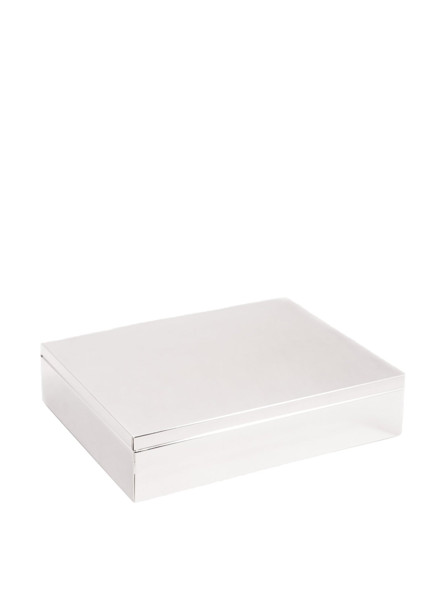 Bey-Berk International D523 6 x 7.75 in. Silver Plated Rectangular Hinged Box with Black Velvet Lining