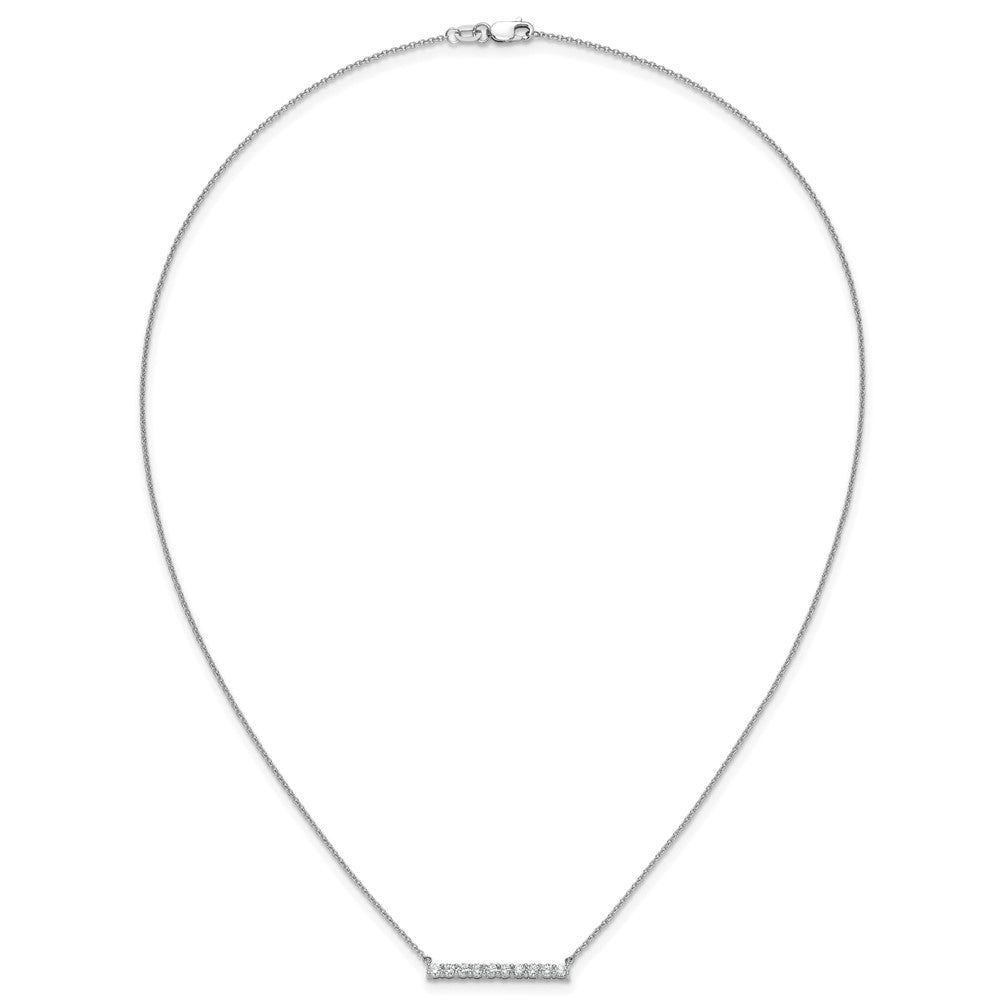 14k White Gold Diamond Bar 18 inch Necklace