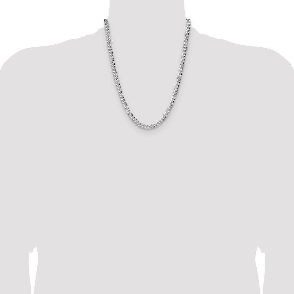 Sterling Silver 6.35mm Hammered Curb Chain