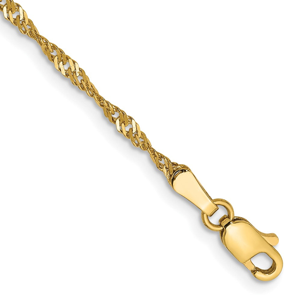 14K 7 inch 1.70mm Singapore with Lobster Clasp Chain 7 inches