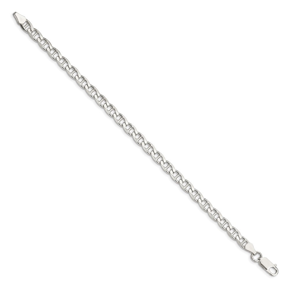 Sterling Silver 5.7mm D/C Flat Anchor Curb Chain 8 inches