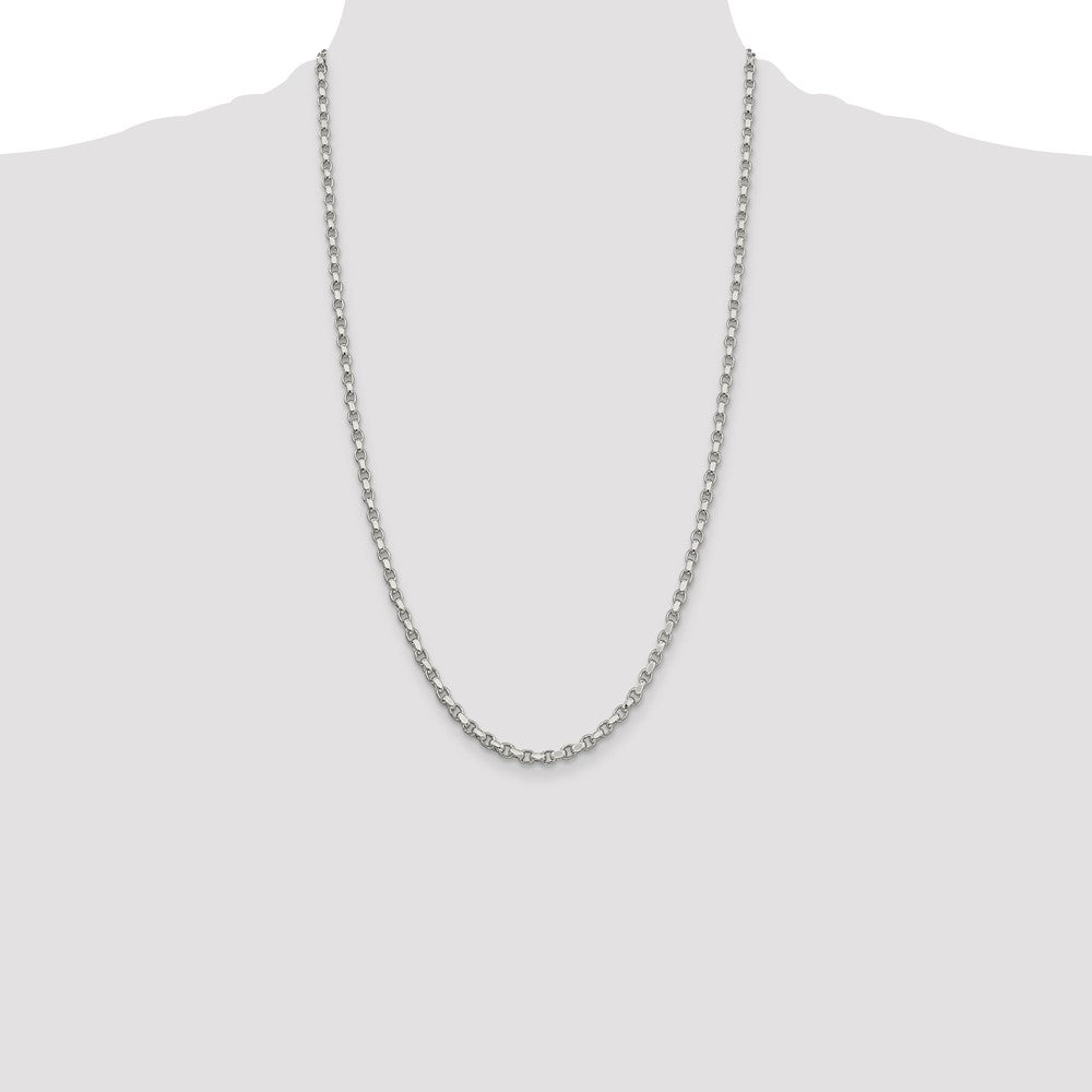 Sterling Silver 3.5mm Diamond-cut Rolo Chain 26 Inches