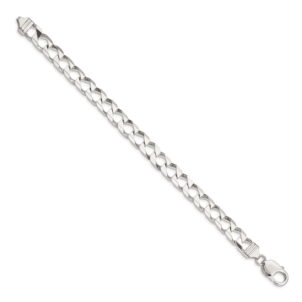 Sterling Silver 8.6mm D/C Square Curb Chain 8 inches